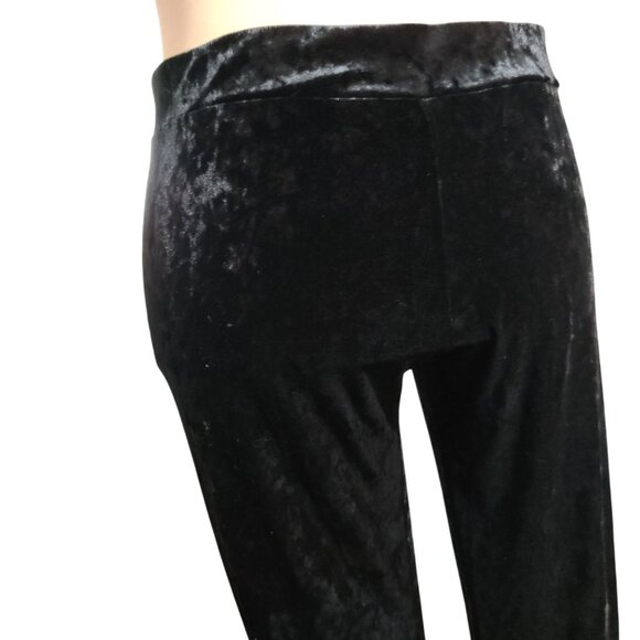 H&M Divided L Womens Pants Black Crushed Velvet Slim Leg Stretch Lounge Trousers - Picture 10 of 12